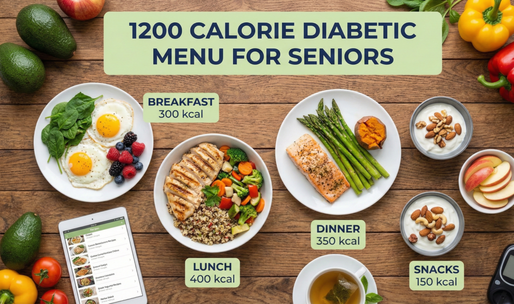 1200 Calorie Diabetic Menu for Seniors